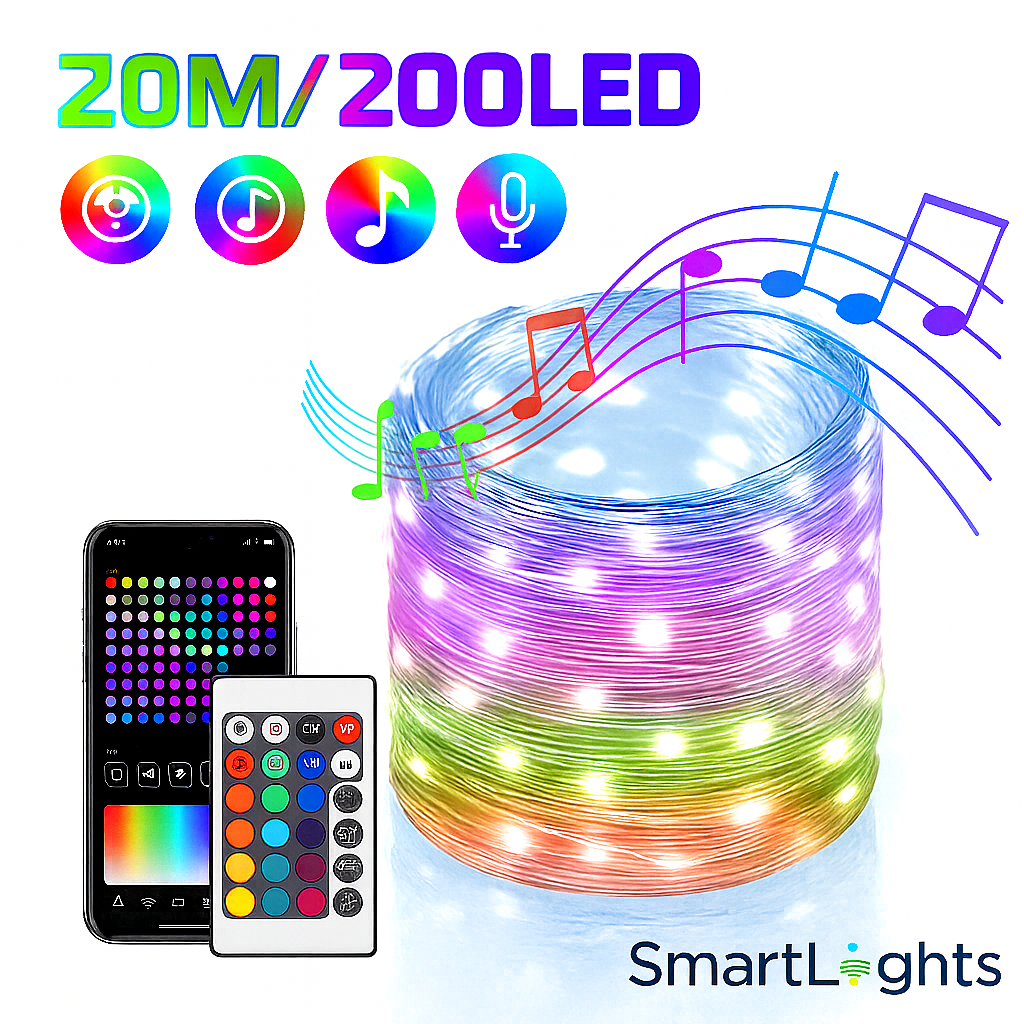 Lampki SmartLights™ – steruj magią świąt pilotem lub telefonem